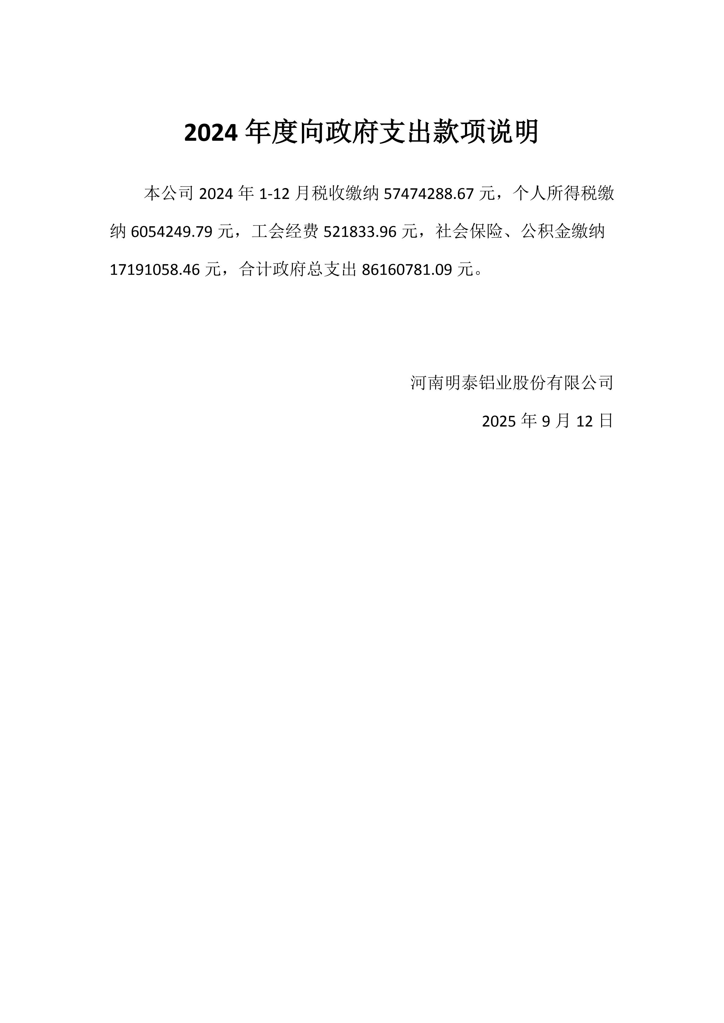 2024年度向政府支出款项说明